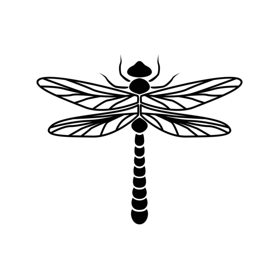 libellula silhouette. bellissimo insetto cartello e simbolo. vettore