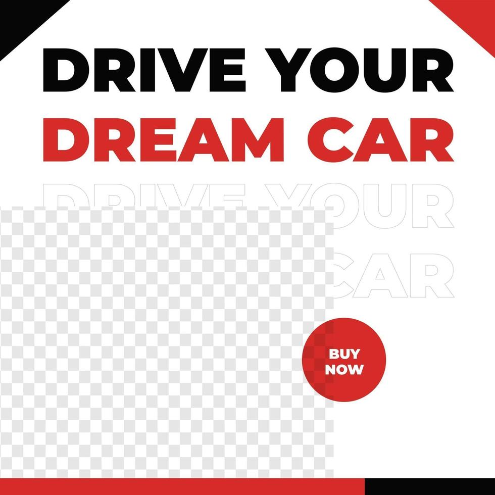 automotive cura dell'auto promozione delle vendite di auto social media modello stile urbano rosso vettore