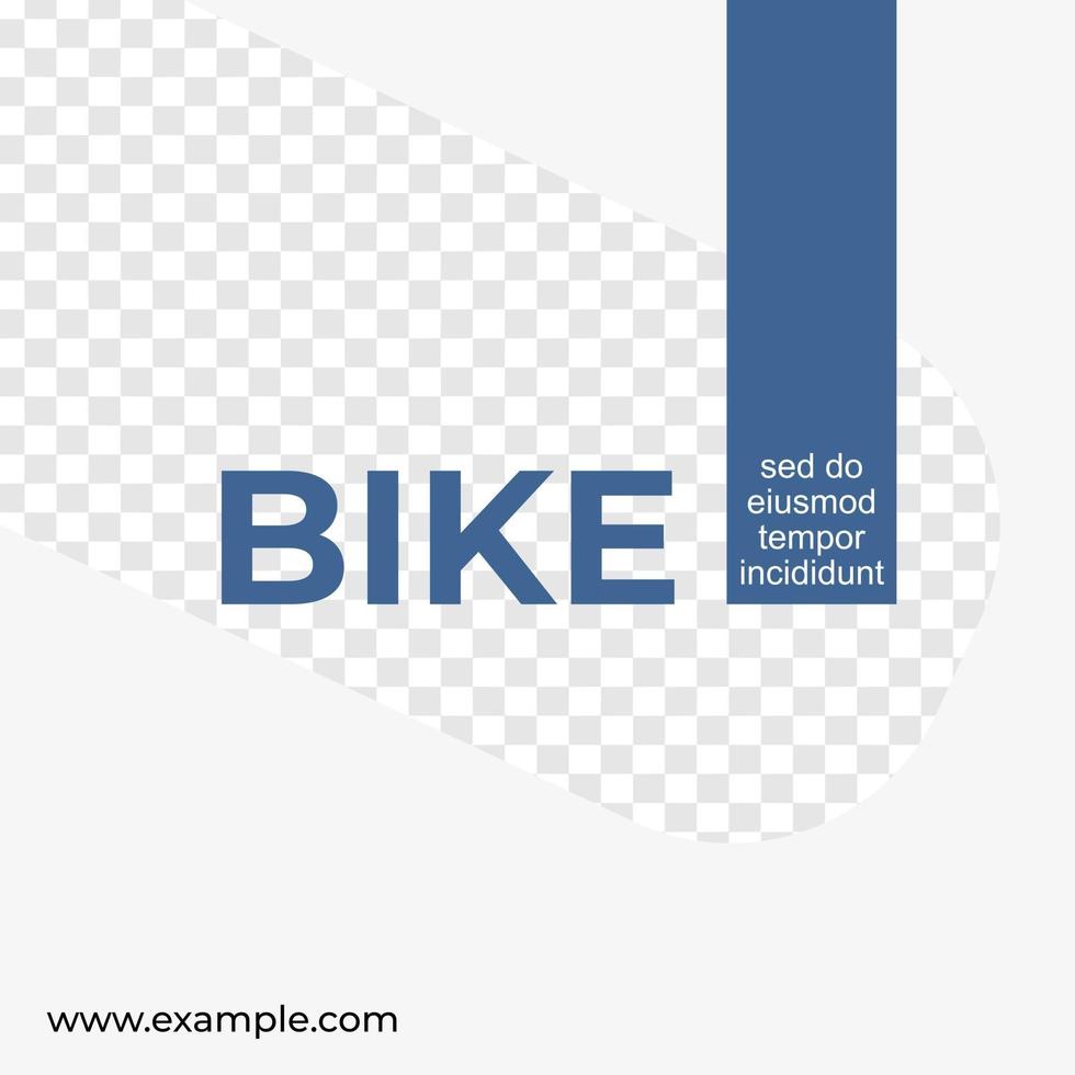 modello di social media poster di sconto sulla salute della mountain bike modello blu semplice stile minimalista vettore