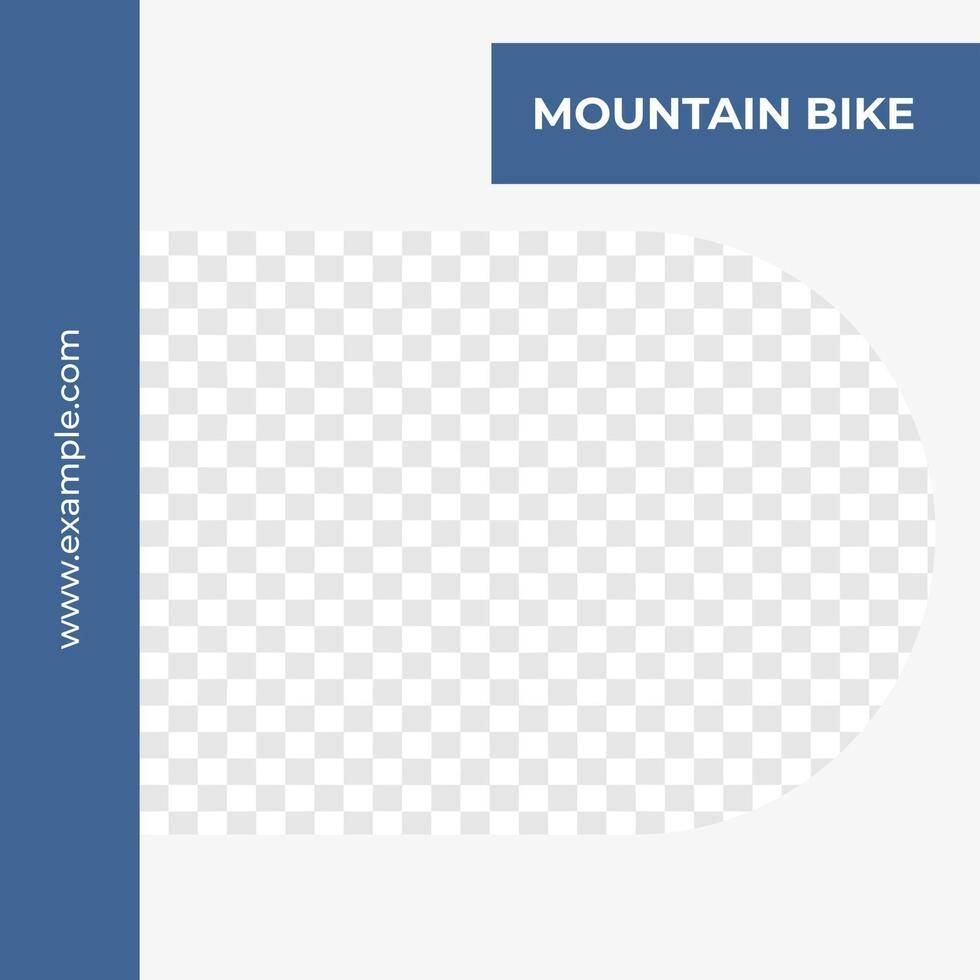 modello di social media poster di sconto sulla salute della mountain bike modello blu semplice stile minimalista vettore