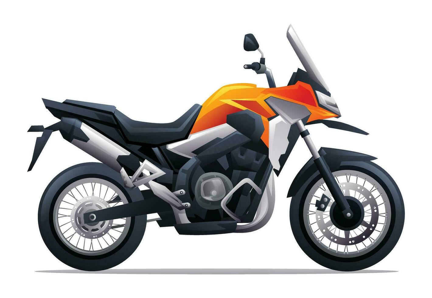 avventura motociclo vettore cartone animato illustrazione isolato su bianca sfondo