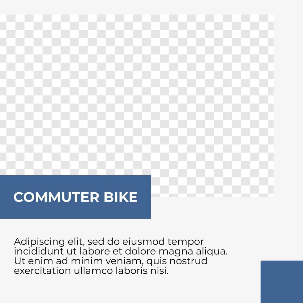 modello di social media poster di sconto sulla salute della mountain bike modello blu semplice stile minimalista vettore