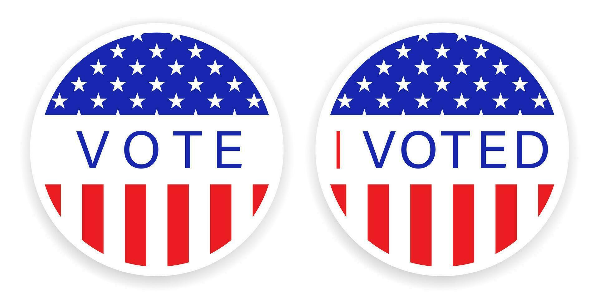 presidenziale elezione nel Stati Uniti d'America 2020. votazione etichetta nel cerchio. americano il giro bandiera striscione. io votato distintivo. elezione nel noi nel novembre. americano stelle. elezione giorno. vettore eps 10.