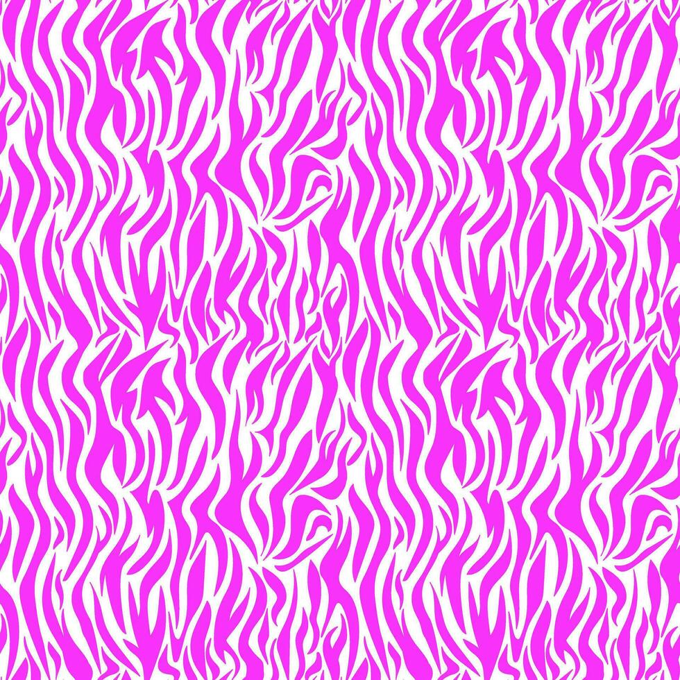 zebra senza soluzione di continuità modello magenta. rosa strisce su un' bianca sfondo. rosa struttura di a strisce animale pelle e pelliccia. di moda vettore sfondo per tessuto disegno, involucro carta, tessile, sfondo, Stampa