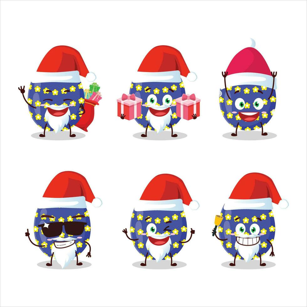 Santa Claus emoticon con buio blu Pasqua uovo cartone animato personaggio vettore