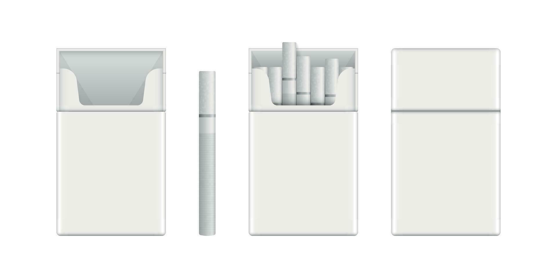 pacchetto di sigarette icona nel piatto stile. fumo vettore illustrazione su isolato sfondo. tabacco scatola cartello attività commerciale concetto.