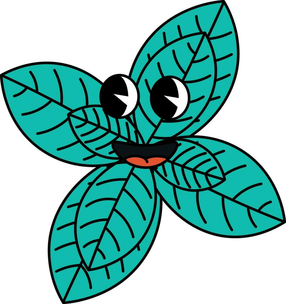 divertente Groovy retrò clipart menta vettore