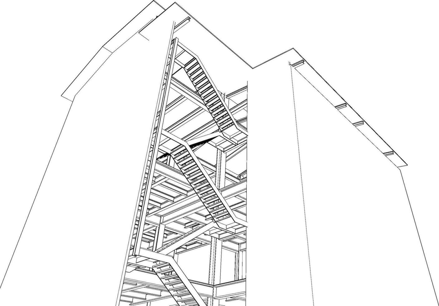 3d illustrazione di industriale edificio vettore