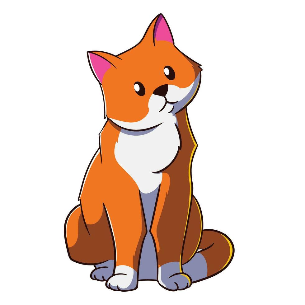 cartone animato gattino gatto llustration vettore