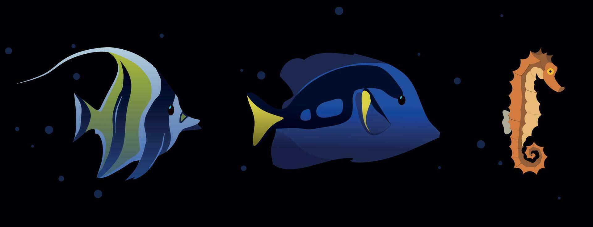 illustrazione di colorato corallo pesce nel il scogliera vettore