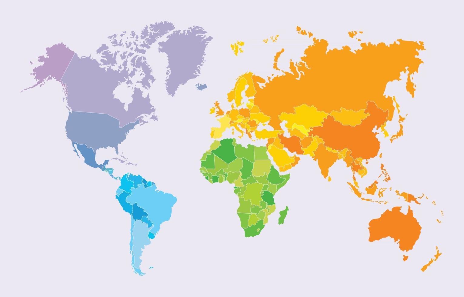 mappa del mondo colorata vettore