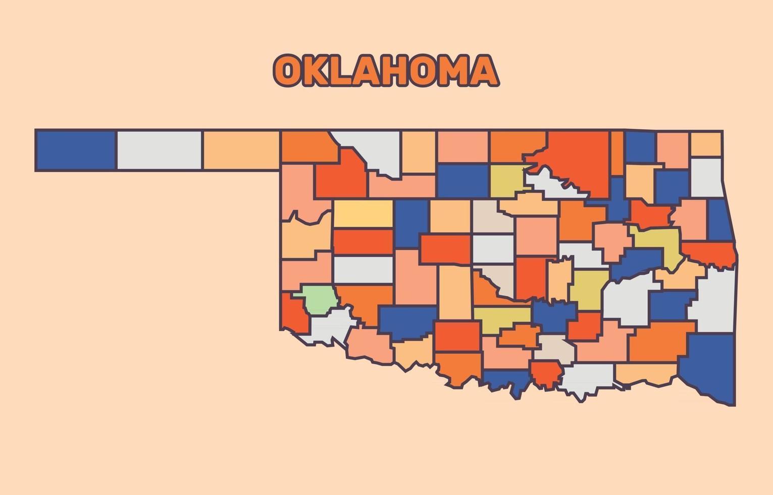 mappa colorata dell'oklahoma vettore