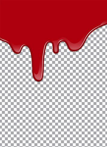 Sangue o sciroppo di fragole o ketchup su sfondo trasparente. Illustrazione vettoriale