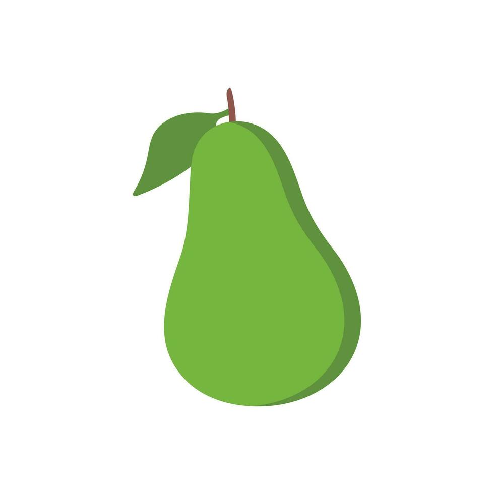 illustrazione di pera verde su sfondo bianco vettore