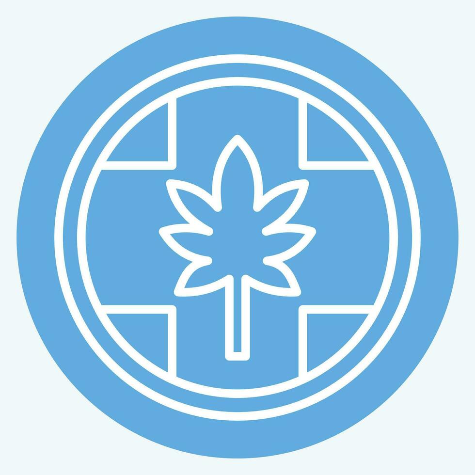 icona etichetta canapa prodotti. relazionato per canapa simbolo. blu occhi stile. semplice design modificabile. semplice illustrazione vettore