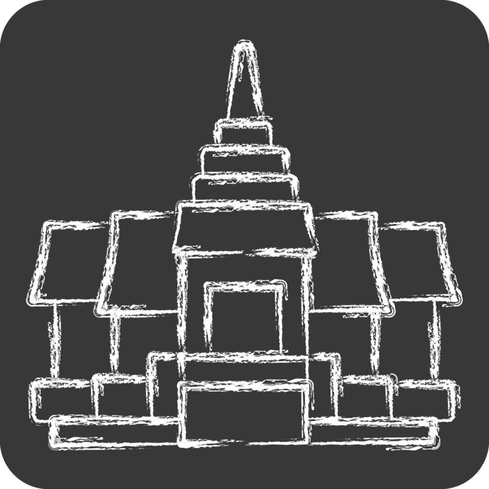 icona pagoda. relazionato per Cambogia simbolo. gesso stile. semplice design modificabile. semplice illustrazione vettore