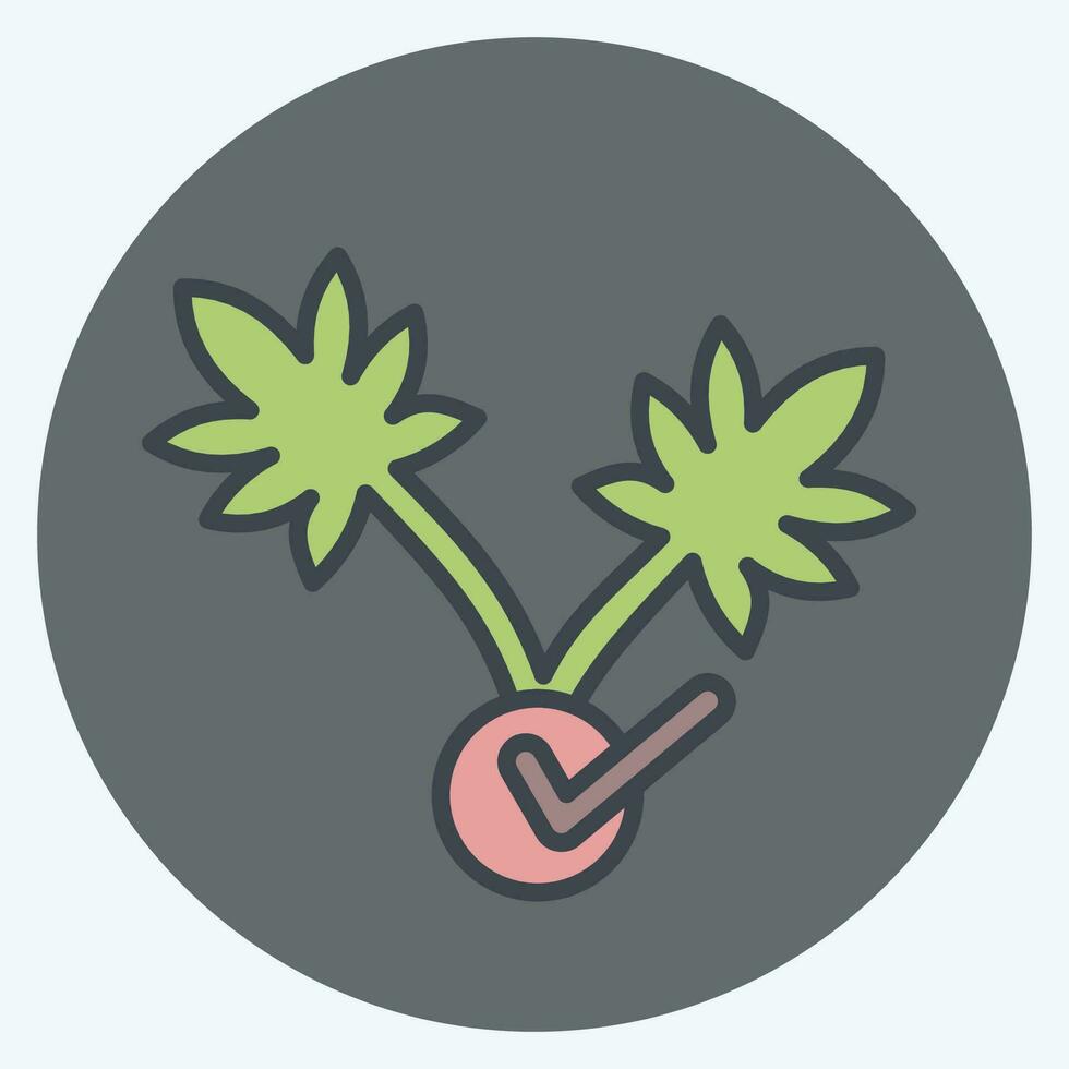 icona canapa pianta. relazionato per canapa simbolo. colore compagno stile. semplice design modificabile. semplice illustrazione vettore