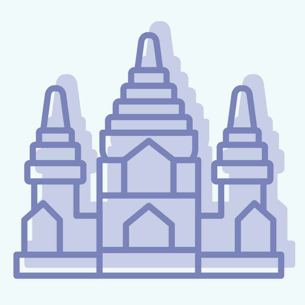 icona Angkor wat. relazionato per Cambogia simbolo. Due tono stile. semplice design modificabile. semplice illustrazione vettore