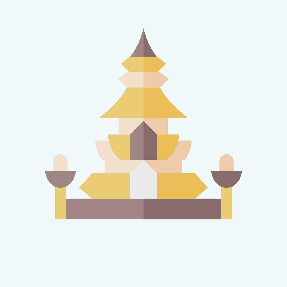 icona re norodom stupa. relazionato per Cambogia simbolo. piatto stile. semplice design modificabile. semplice illustrazione vettore