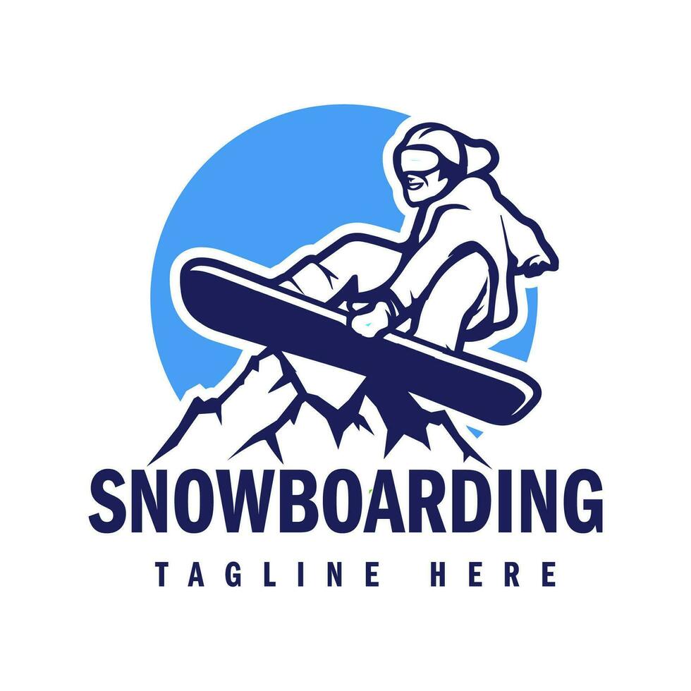 snowboard logo design vettore illustrazione