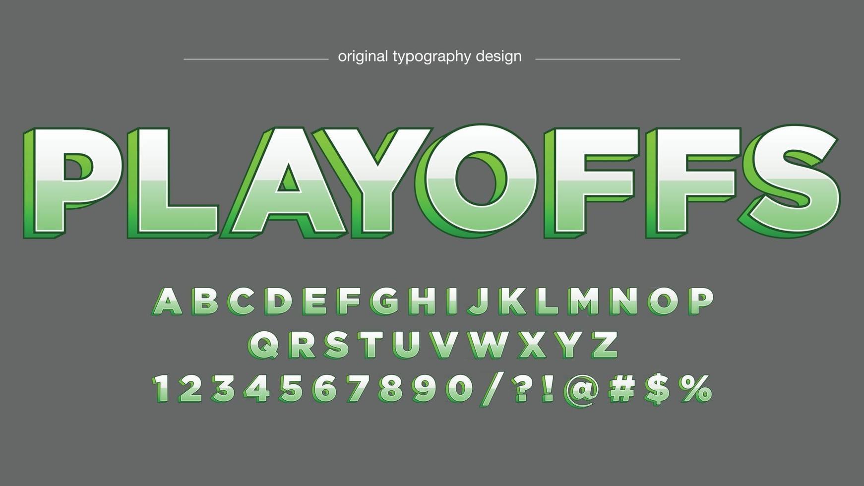 tipografia 3d maiuscola verde lucido vettore
