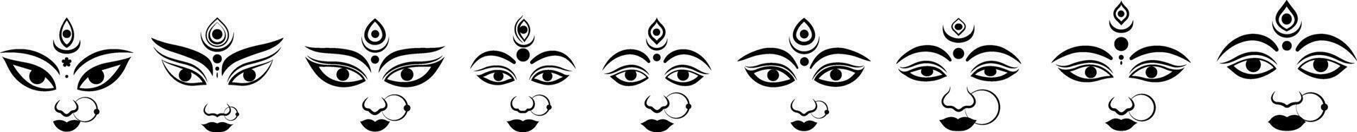 maa Durga viso illustrazione vettore