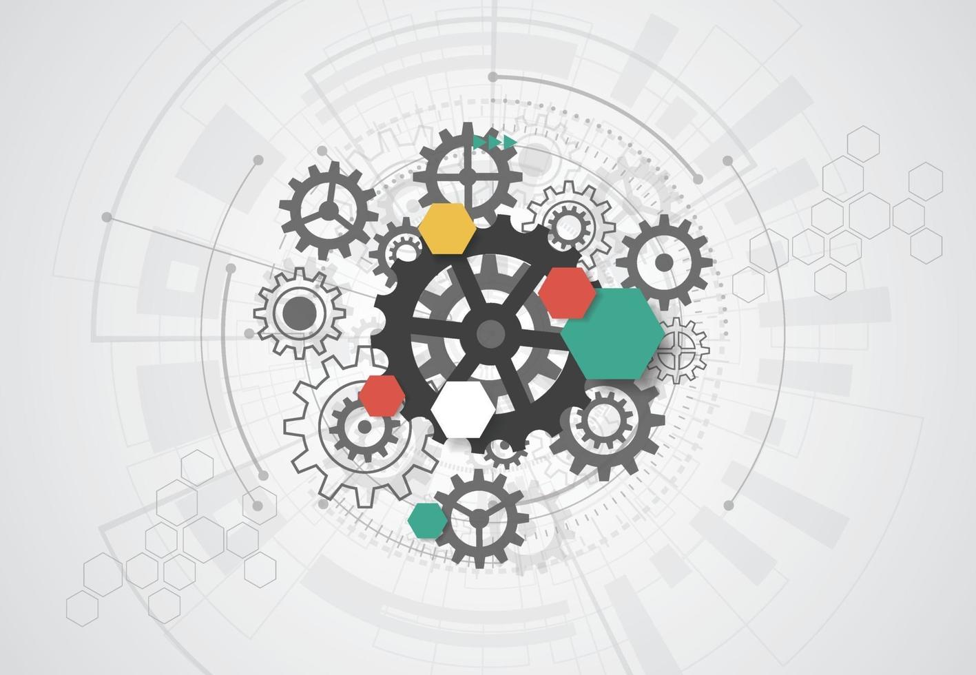 sfondo astratto con struttura del circuito di tecnologia. illustrazione della scheda madre elettronica. comunicazione e concetto di ingegneria. illustrazione vettoriale