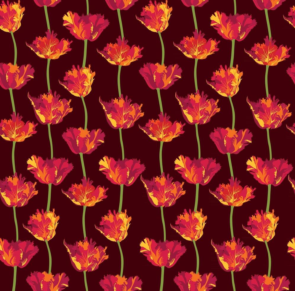 motivo floreale. fiore tulipano sfondo. fiorire fiorire giardino ornamentale vettore