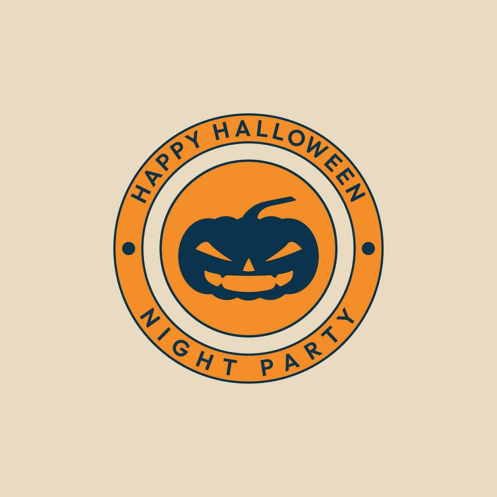 zucca Halloween logo Vintage ▾ con emblema vettore illustrazione design