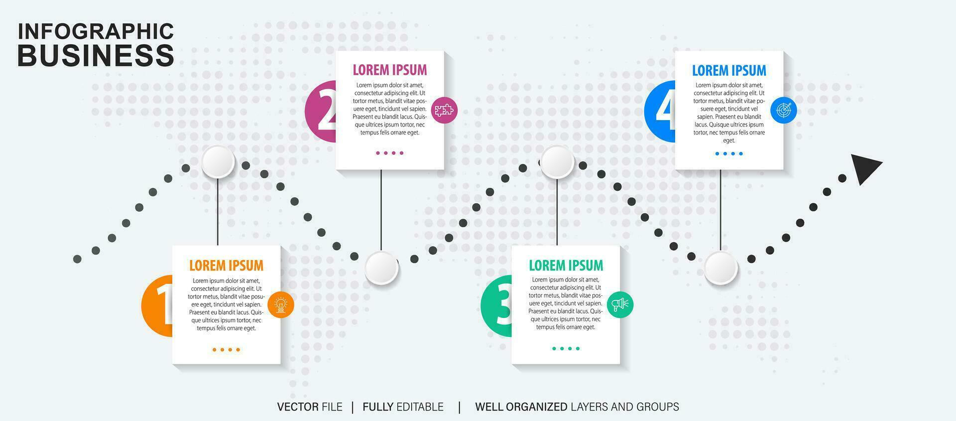 vettore astratto elemento sequenza temporale infografica.