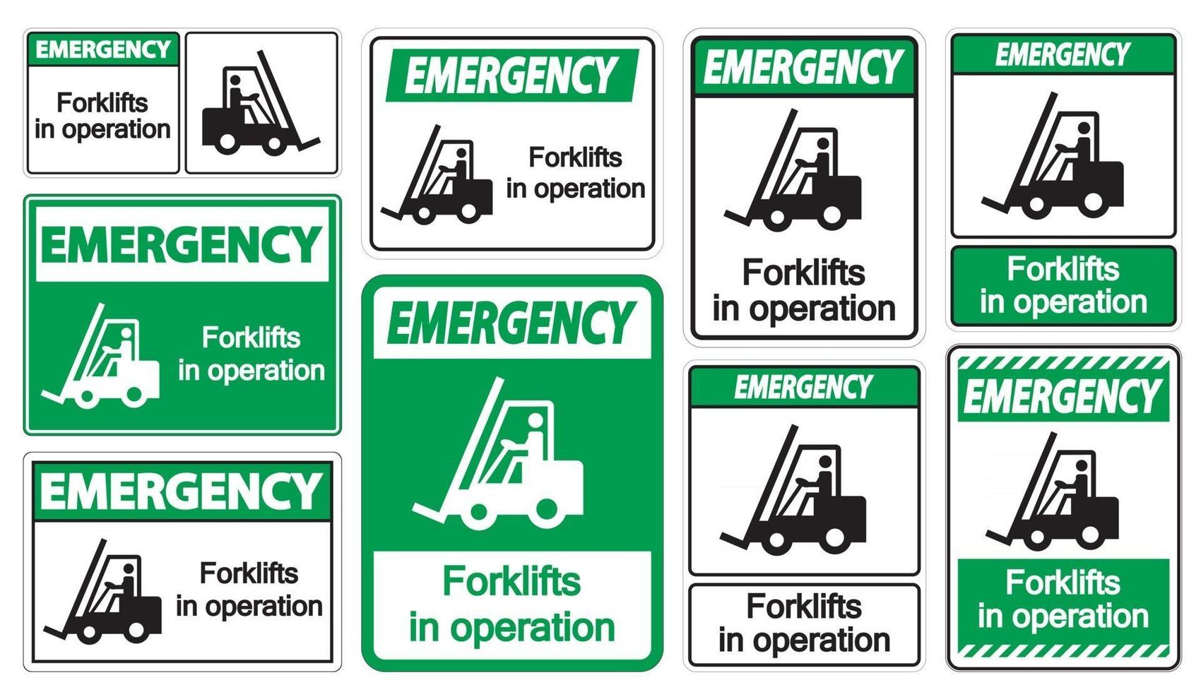carrelli elevatori di emergenza in funzione simbolo segno isolare su sfondo trasparente,illustrazione vettoriale