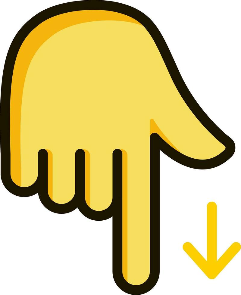 indice puntamento giù icona emoji etichetta vettore