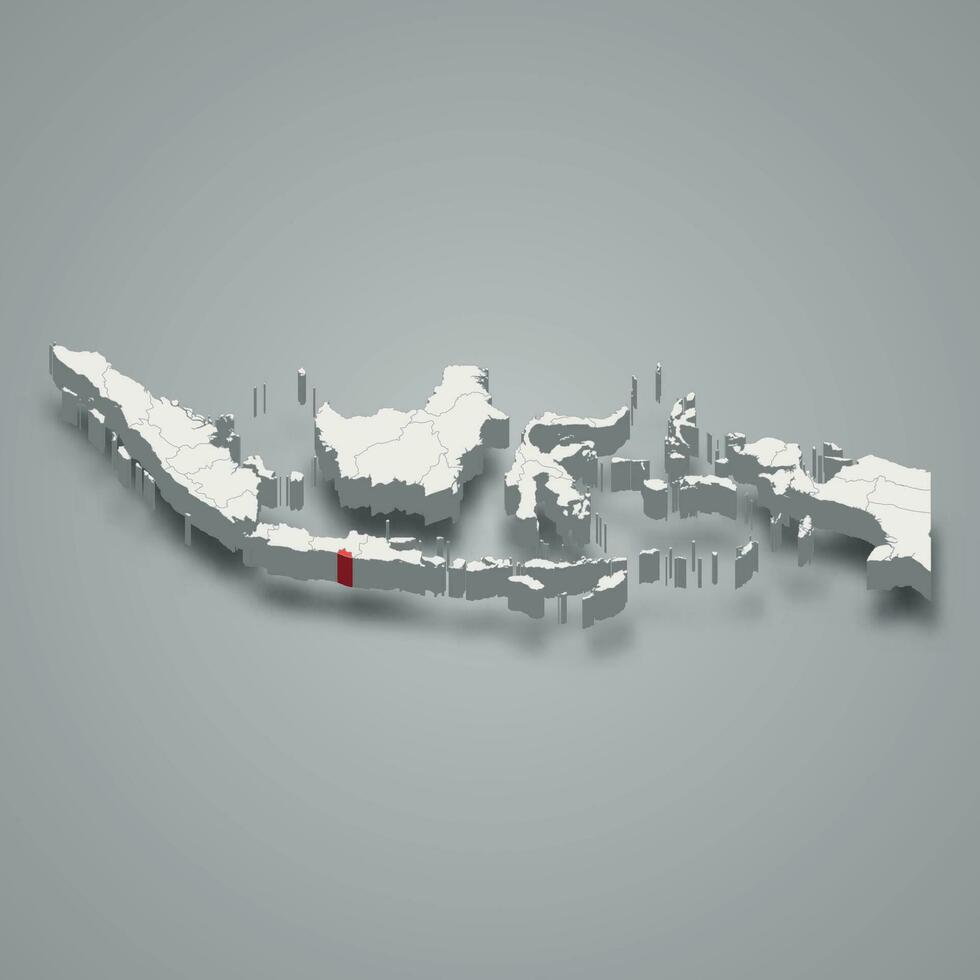 Yogyakarta Provincia Posizione Indonesia 3d carta geografica vettore