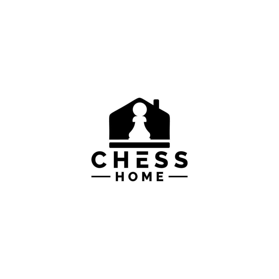 scacchi casa logo design vettore