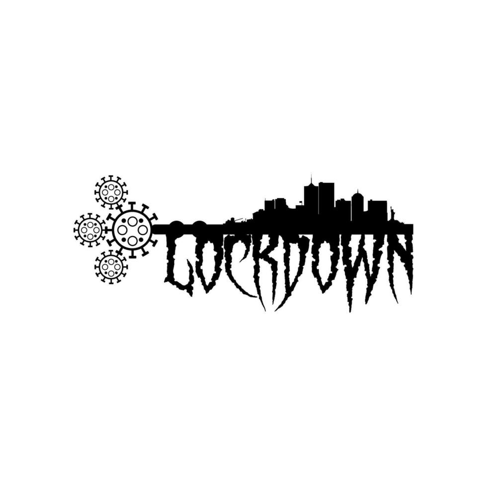 città lockdown orizzonte ilustration vettore
