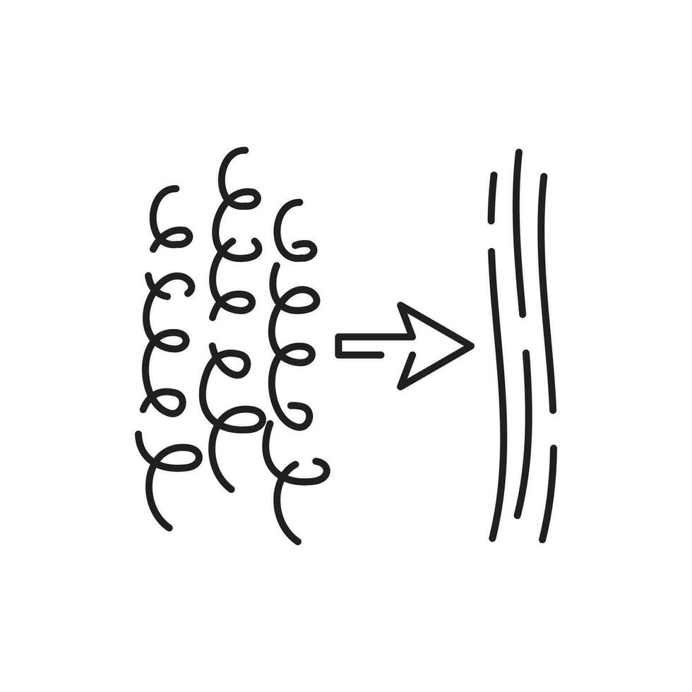 capelli perdita trattamento piatto linea icona. shampoo ph, forfora, capelli crescita, cheratina, condizionatore bottiglia vettore illustrazione. schema segni per bellezza I negozi.