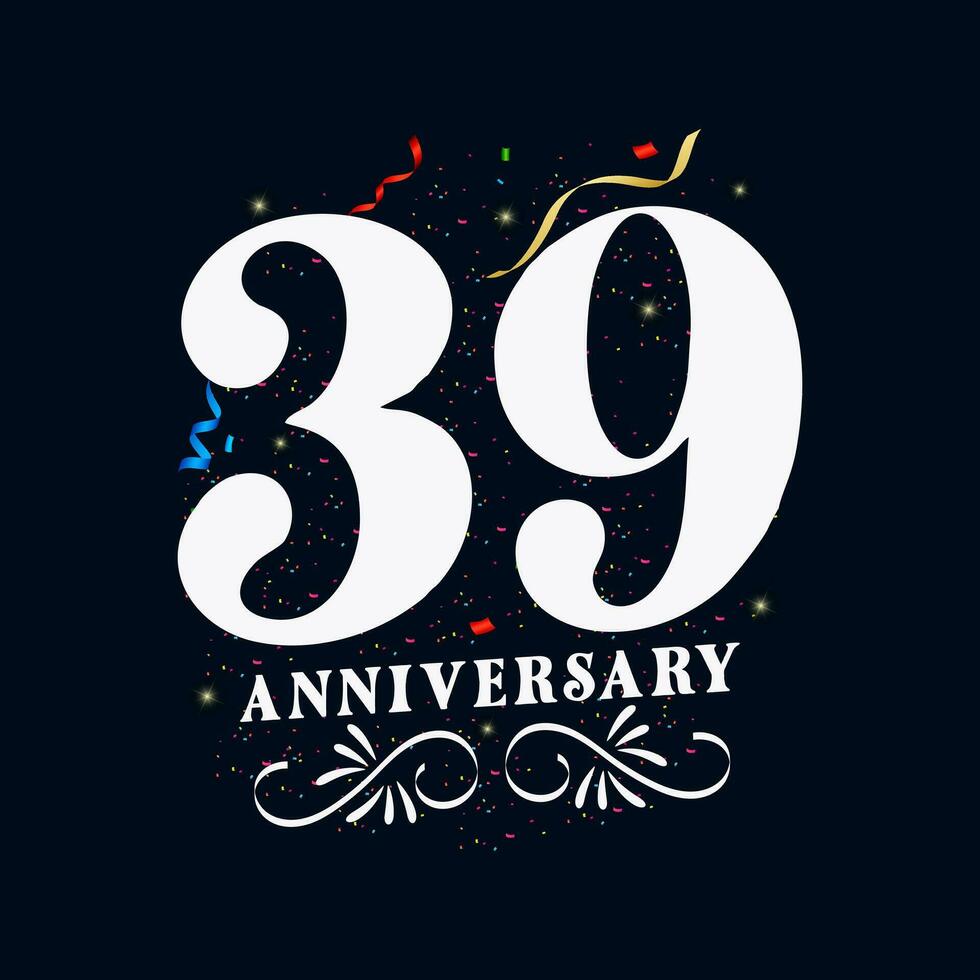 39 anniversario lussuoso d'oro colore 39 anni anniversario celebrazione logo design modello vettore