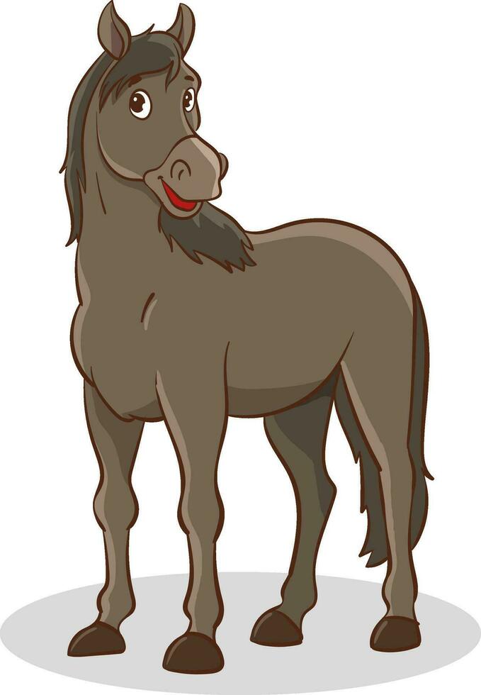 cartone animato illustrazione di un' cavallo azienda agricola animale portafortuna personaggio vettore