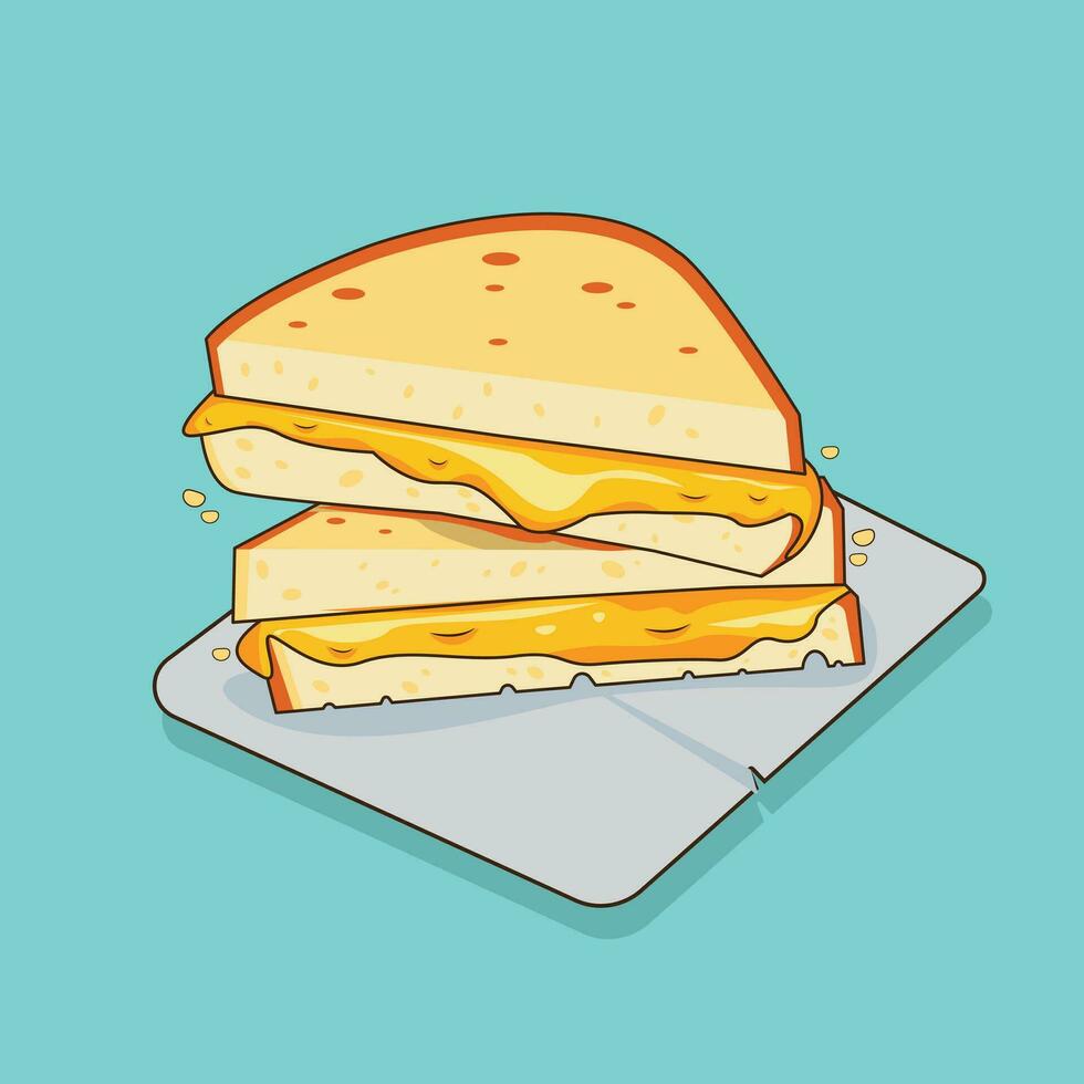 Sandwich grigliato formaggio vettore illustrazione