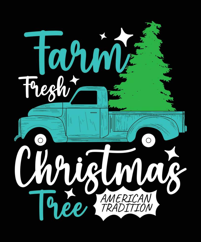azienda agricola fresco Natale albero vettore