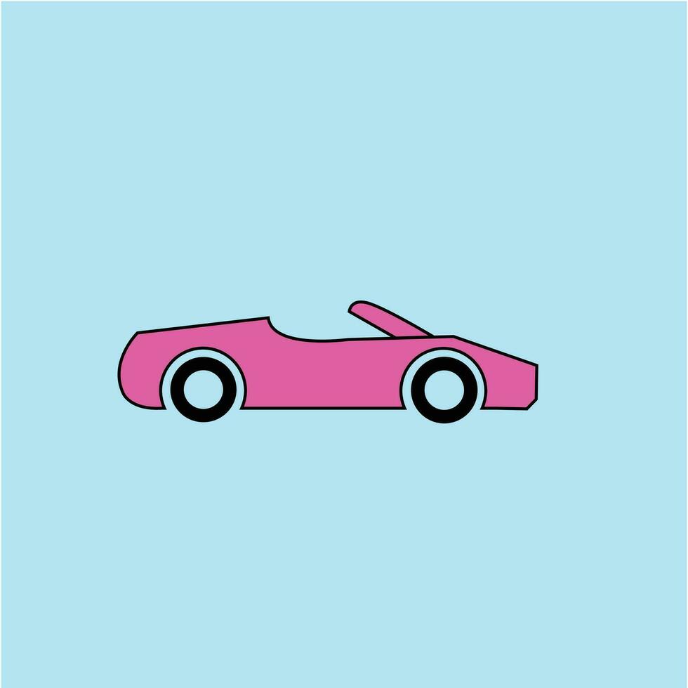 piatto rosa auto su blu sfondo. vacanza viaggio, icona, viaggio vettore