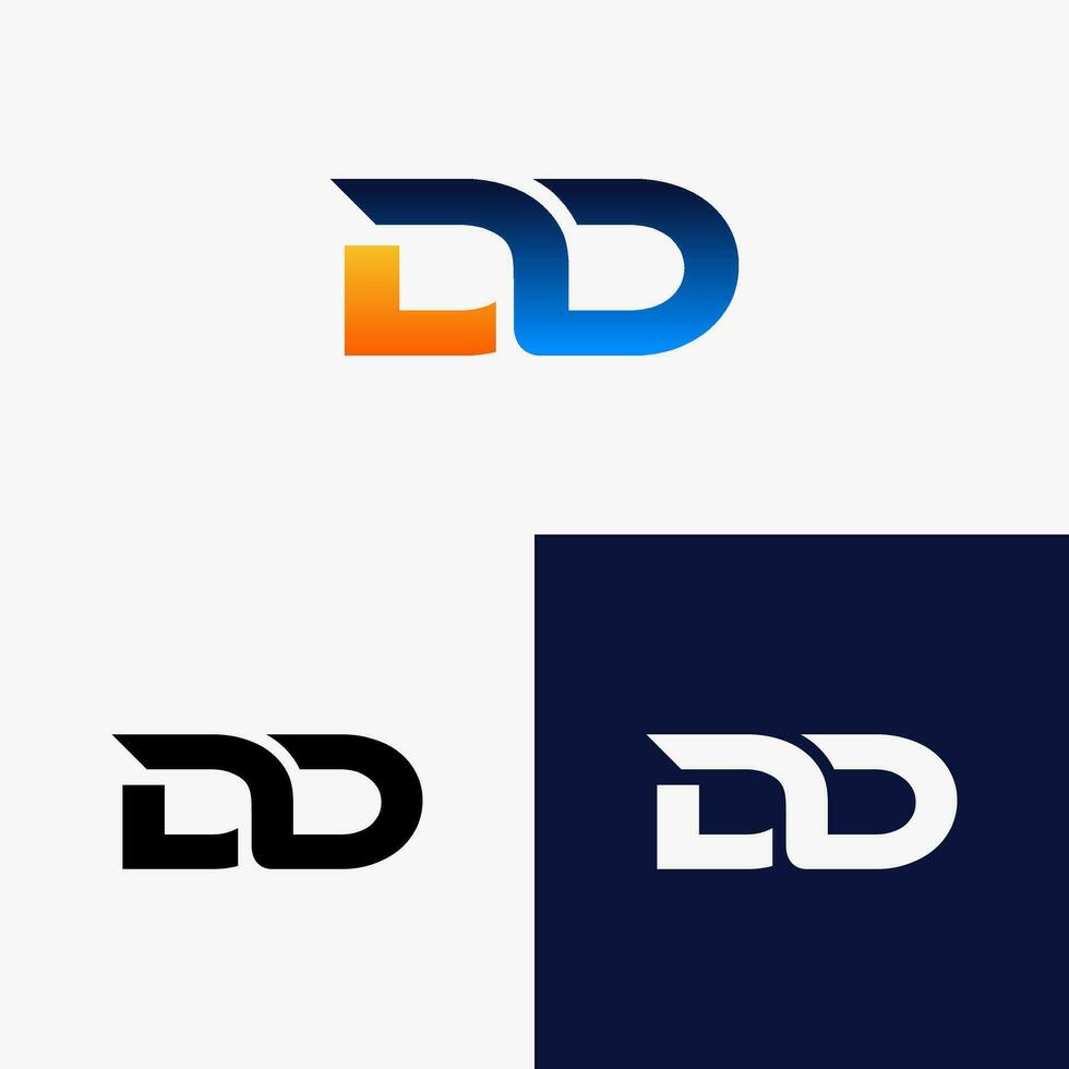 dd iniziale logo con colorato pendenza stile vettore