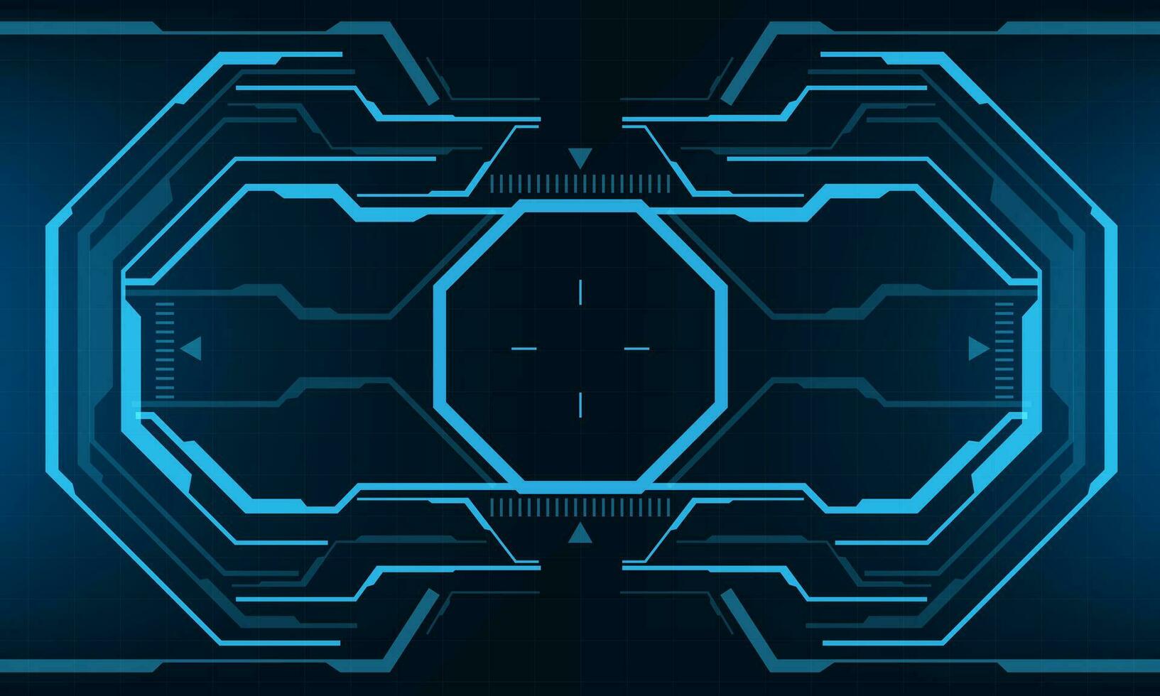 hud fantascienza interfaccia schermo Visualizza blu Ottagono geometrico design virtuale la realtà futuristico tecnologia creativo Schermo vettore