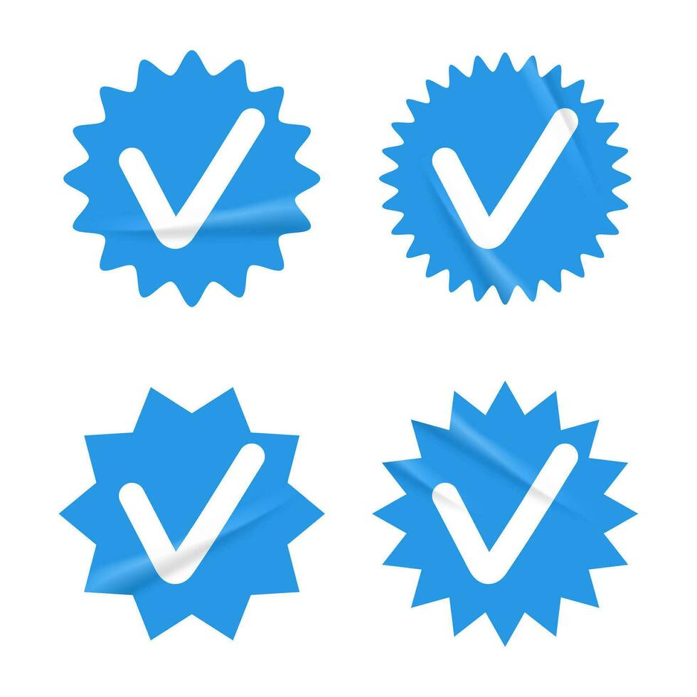 verificata badge dai un'occhiata icona impostato vettore illustrazione