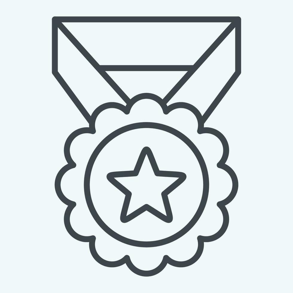 icona medaglia 2. relazionato per premio simbolo. linea stile. semplice design modificabile. semplice illustrazione vettore