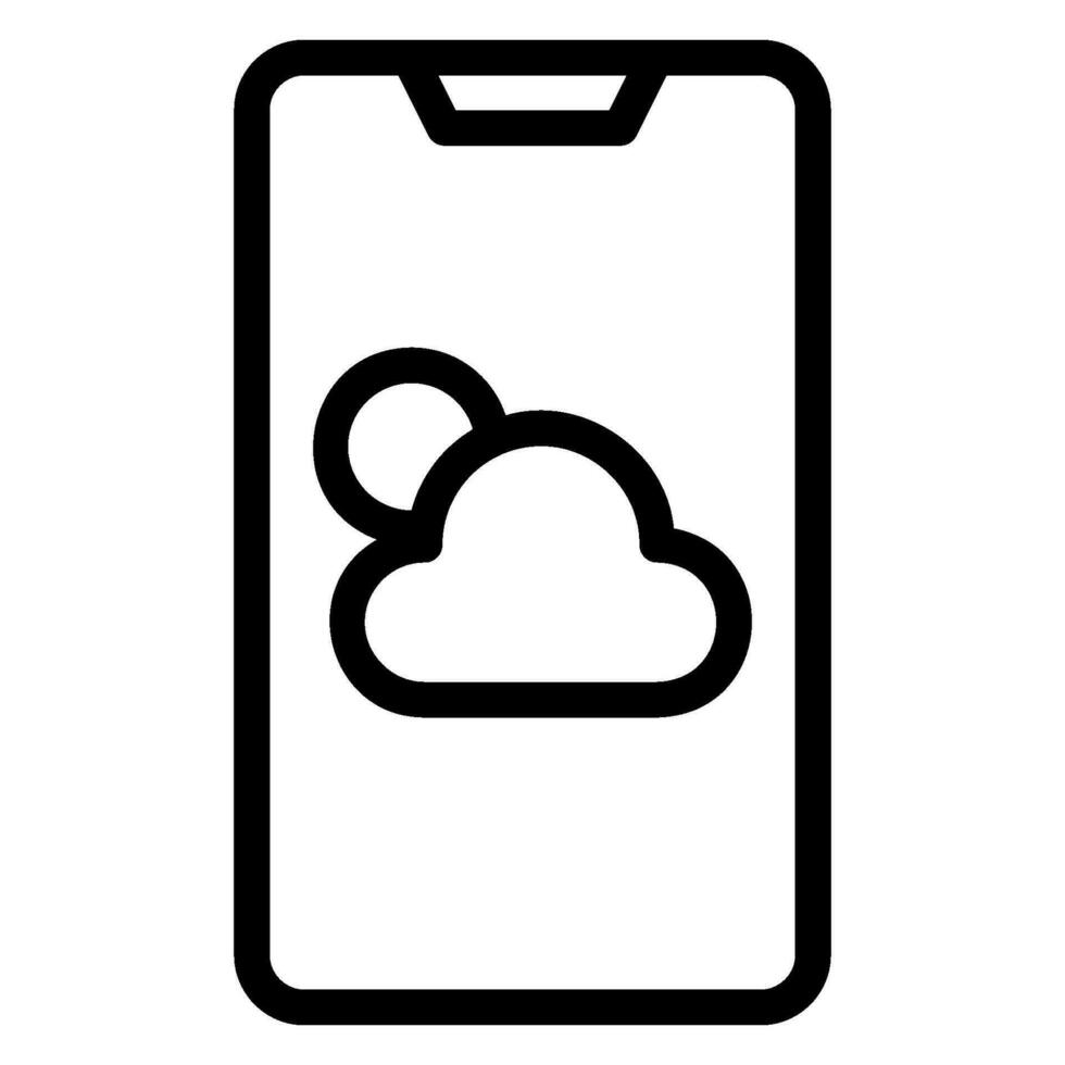 icona della linea dell'app meteo vettore