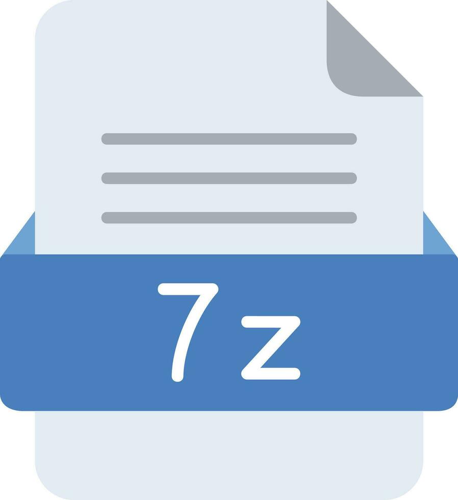 7z file formato linea icona vettore
