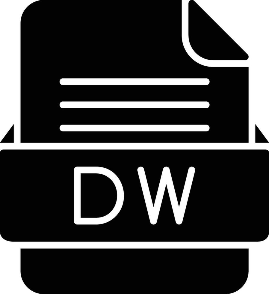 dw file formato linea icona vettore