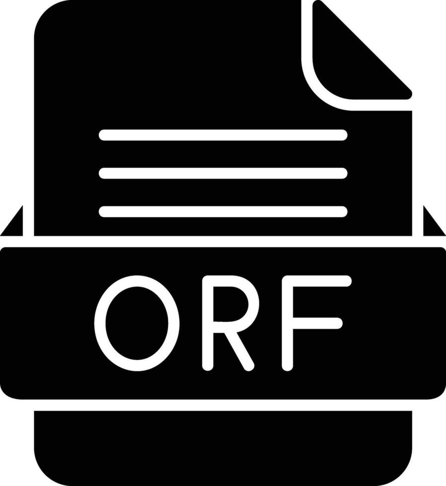orf file formato linea icona vettore