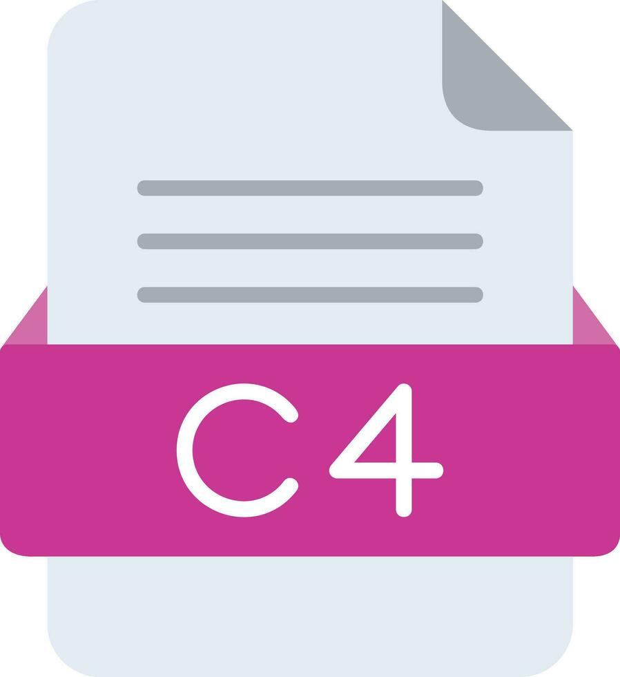 c4 file formato linea icona vettore